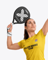 Woman Wearing Padel Tennis Uniform Mockup