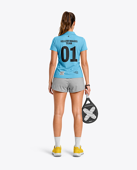 Woman Wearing Padel Tennis Uniform Mockup
