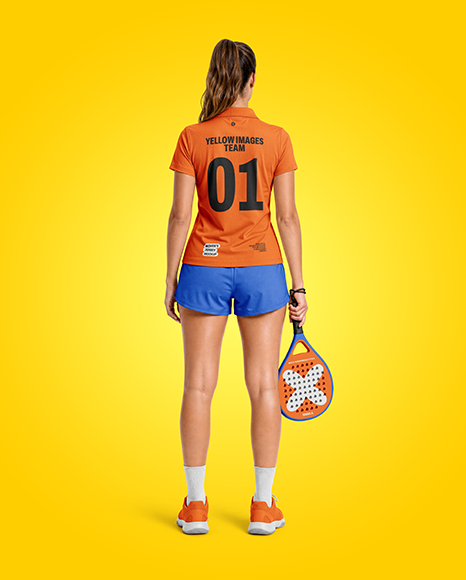Woman Wearing Padel Tennis Uniform Mockup
