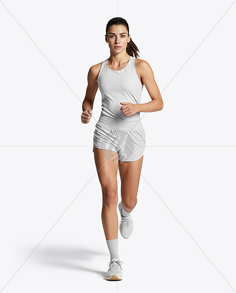 Woman Wearing Running Kit Mockup