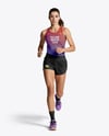 Woman Wearing Running Kit Mockup
