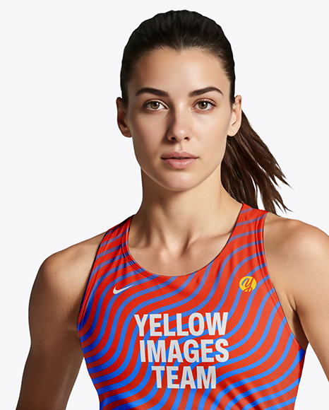 Woman Wearing Running Kit Mockup
