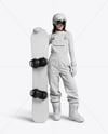 Woman Wearing Snowboard Kit Mockup