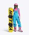 Woman Wearing Snowboard Kit Mockup