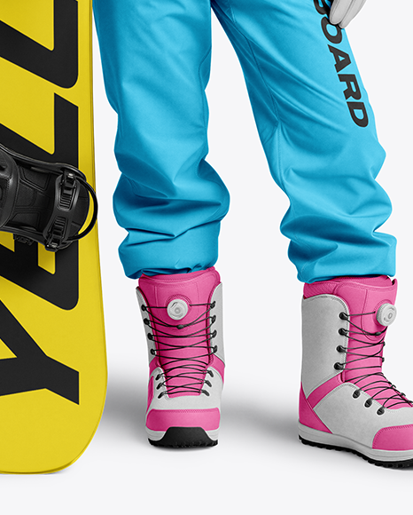 Woman Wearing Snowboard Kit Mockup