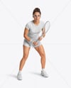 Woman Wearing Squash Uniform Mockup