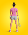 Woman Wearing Squash Uniform Mockup