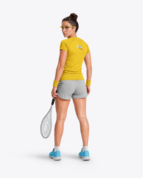 Woman Wearing Squash Uniform Mockup