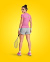 Woman Wearing Squash Uniform Mockup