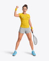 Woman Wearing Squash Uniform Mockup