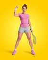 Woman Wearing Squash Uniform Mockup
