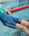 Woman Wearing Swimming Legsuit in Pool Mockup