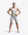 Woman Wearing Swimming Legsuit Mockup