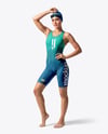 Woman Wearing Swimming Legsuit Mockup
