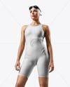 Woman Wearing Swimming Legsuit Mockup