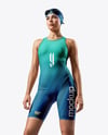 Woman Wearing Swimming Legsuit Mockup