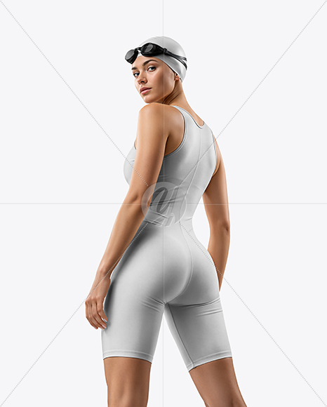 Woman Wearing Swimming Legsuit Mockup
