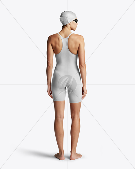 Woman Wearing Swimming Legsuit Mockup
