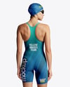 Woman Wearing Swimming Legsuit Mockup