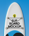 Woman Wearing Swimsuit with SUP Board Mockup