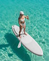 Woman Wearing Swimsuit with SUP Board Mockup