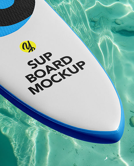 Woman Wearing Swimsuit with SUP Board Mockup