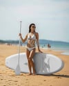 Woman Wearing Swimsuit with SUP Board Mockup