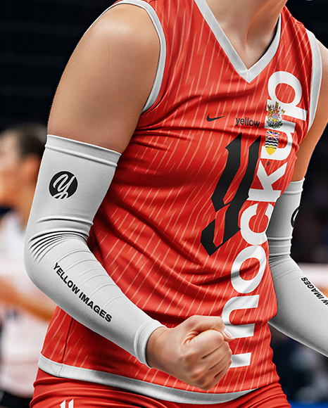Woman Wearing Volleyball Kit Mockup