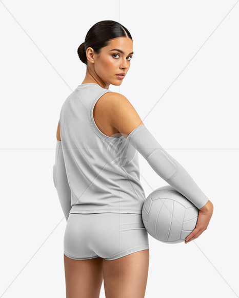 Woman Wearing Volleyball Kit Mockup
