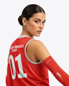 Woman Wearing Volleyball Kit Mockup
