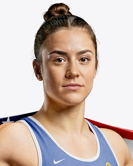 Woman Wearing Wrestling Uniform Mockup