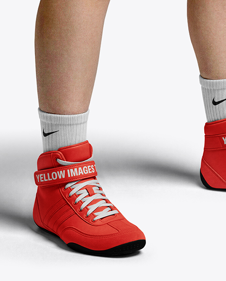 Woman Wearing Wrestling Uniform Mockup