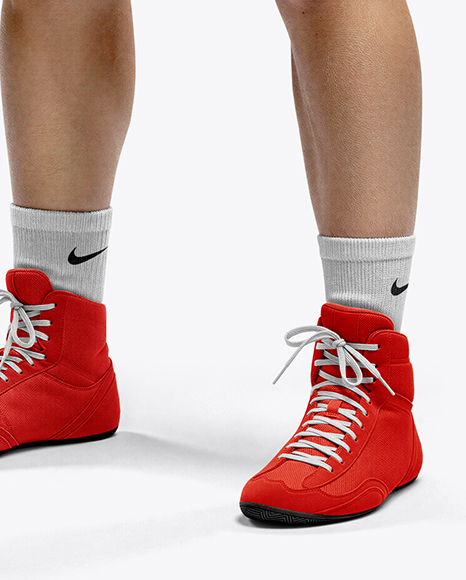 Woman Wearing Wrestling Uniform Mockup