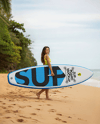 Woman with SUP Board Mockup