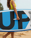 Woman with SUP Board Mockup