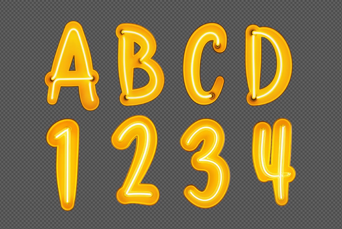 Yellow Neon Font