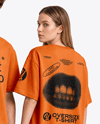 Young Couple Wearing Oversized T-Shirts Mockup