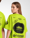 Young Couple Wearing Oversized T-Shirts Mockup