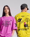 Young Couple Wearing Oversized T-Shirts Mockup