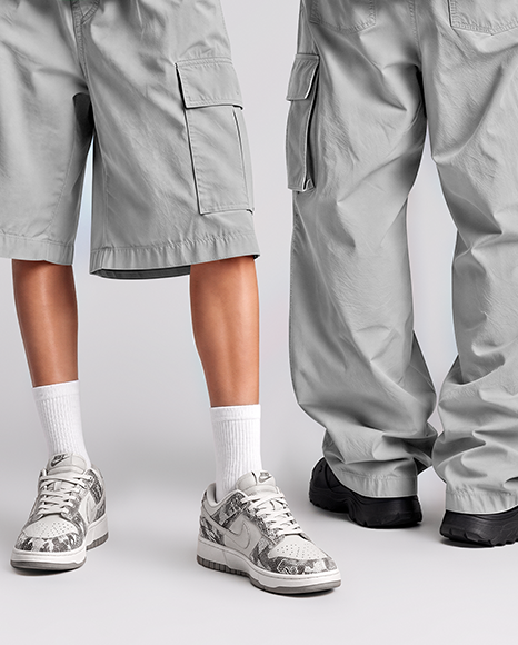 Young Couple Wearing Oversized T-Shirts Mockup