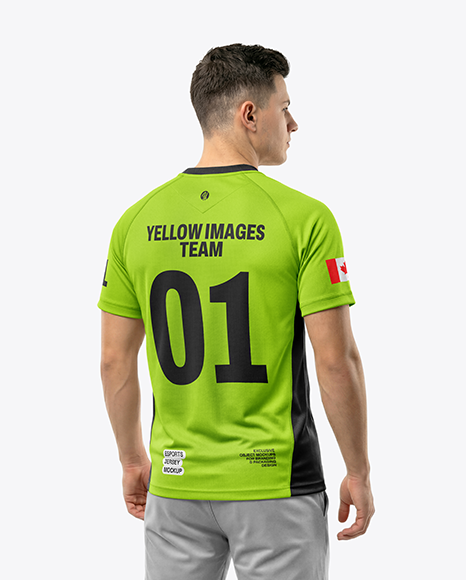 Young Man Wearing eSports Jersey Mockup