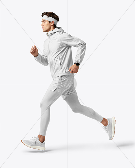 Young Man Wearing Full Running Kit Mockup