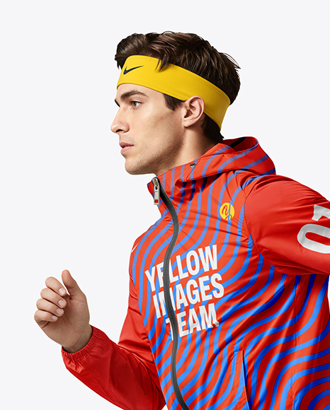 Young Man Wearing Full Running Kit Mockup