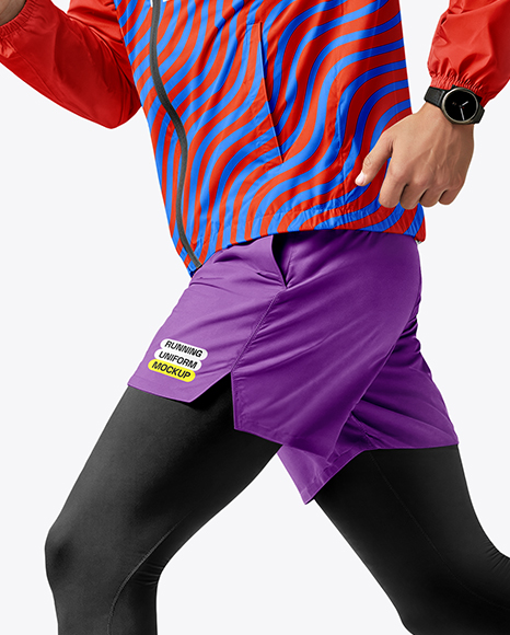 Young Man Wearing Full Running Kit Mockup