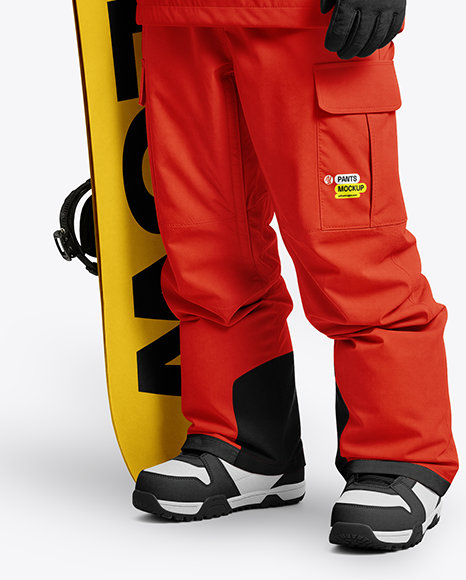 Young Man Wearing Full Snowboard Kit Mockup