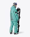Young Man Wearing Full Snowboard Kit Mockup