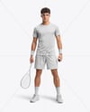 Young Man Wearing Squash Uniform Mockup