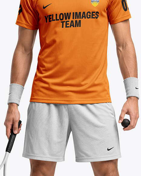 Young Man Wearing Squash Uniform Mockup
