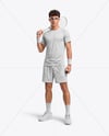 Young Man Wearing Squash Uniform Mockup