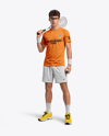 Young Man Wearing Squash Uniform Mockup